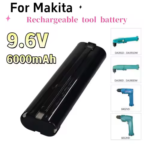 9.6V 6.0Ah Ni-MH Battery for Makita 9000 9001 9002 9033 9600 193890-9 192696-2 632007-4 5090D 6012HD