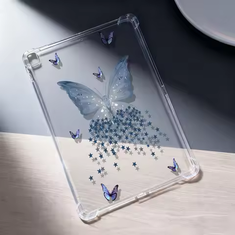 Crystal Clear Tablet Case for Samsung Galaxy Tab S9 S10 FE A9 A11 S7 S8 Plus Cover Gradient Blue But