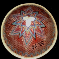 anyaman bambu caping topi petani kerucut batik titik motif