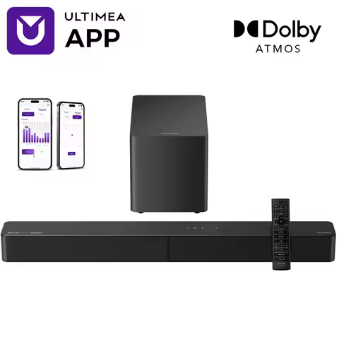 ULTIMEA 5.1ch Soundbar with Dolby Atmos Professional Home Theater System with 5.25" Wired Subwoofer 