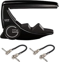 G7th Performance 3 ART Capo - 6 String, Satin Black - Bundled with 2 MXR Patch Cables