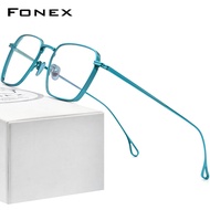 FONEX ไทเทเนียมบริสุทธิ์แว่นตากรอบผู้ชาย2022ใหม่วินเทจสแควร์แว่นตาสายตาสั้นแว่นตาแสง F85728