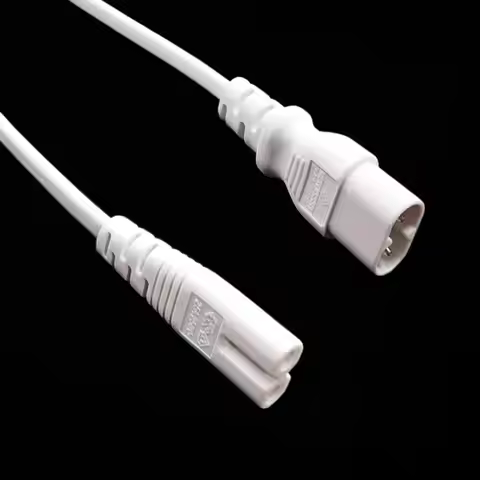 IEC 60320 C8 Plug to C7 Receptacle Male to Female Extension Power Supply Main Adapter Cable 0.3m/1.5