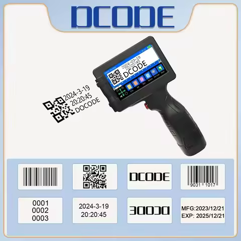 DCODE 1755PLUS 12.7MM Thermal Inkjet Printer Text QR Barcode Batch Number Logo Label Print Portable 