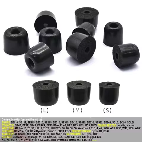 3Pairs NEW Replacement Memory Foam Eartips T100 3.0mm (L M S) Ear Tips For Shure Se215 315 For In-ea