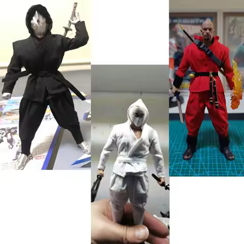 1/12 Ninja outfit 1/12 samurai clothes for 6" narrow mezco Vt Body