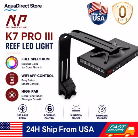 NooPsyche K7 Pro III V3 140W Full Spectrum Reef LED Light WiFi APP Control High PAR Dimmable Program