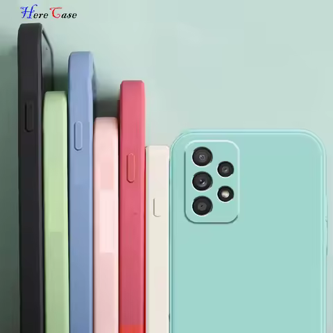 Solid Color Square Soft Silicone Case for Samsung Galaxy A53 A73 A33 A23 A13 4G 5G Coque Camera Prot