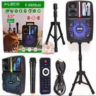 SPEAKER WIRELESS BLUETOOTH FLECO F-8809 LED 85 INCH FREE MIC WIRELESS KARAOKE + STAND SUPER BASS