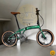 🦖 Fnhon Tornado 20” MRT/Bus-Friendly 14 Freebie Lightweight Foldie Bicycle Emerald Green Dahon P8