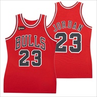 MERAH IMPORTED EMBROIDERY CLASSIC RETRO BULLS 23 MICHAEL JORDAN RED FINALS 98 BASKETBALL JERSEY