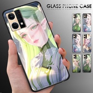 For OPPO Reno7 Reno7 Pro 5G Reno7 Z 5G Reno6 Z 5G Reno6 Pro 5G Cartoon Elves Soft Edge Silicone Case Shockproof Tempered Glass Back Cover Phone Casing