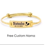 Special Gold Bracelet with child's name || Can be given date and character