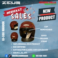 Zues GJ 388 Maroon Motorcycle Helmet with Sun Viso