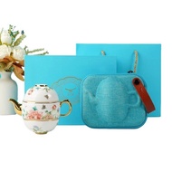 Pot Lid 1 Fenghua ** 2130ml * Tea Set Teapot 1 Travel Bloom 4 Tea Cups 3TL1