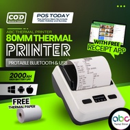 80MPT 3"Inch Portable  Bluetooth Receipt Printer Thermal Receipt Printer 80mm Mobile Bluetooth Print
