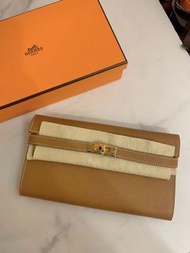 24/9 現貨｜🎠Hermes Kelly Long Wallet😍❤️37 Gold color 金棕色 Epsom 金扣 🧸Kelly 長銀包 超級難遇到了