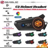 GEARELEC C2 Motorcycle Intercom Helmet Headset for 2 Riders For Talk&Listion To Music Simultaneously