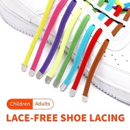1 Pair Metal clip device Elastic Shoelaces No Tie Shoe laces Quick Safety Flat Shoelace Kids And Adult Unisex Lazy laces