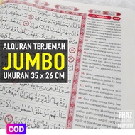 Alquran Terjemah Jumbo Super Besar (35x25cm) Al quran dan Terjemahan Alquran Ukuran A3 Tulisan Huruf Besar quran Untuk Lansia Asbabunnuzul dll