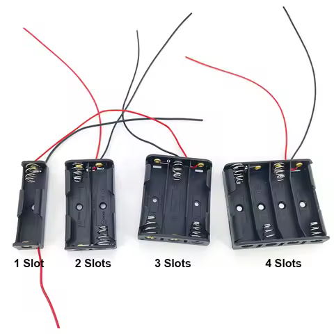 5pcs 1 2 3 4 Slots ports AA 2AA 3AA 4AA 1.5v 3v 4.5v 6v Size Power Battery Storage Case Box Holder 3