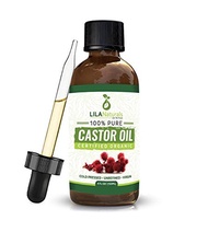 [USA]_Lila Naturals USDA Certified Organic Castor Oil 4oz, 100% Pure, Non GMO, Cold Pressed, Unrefin