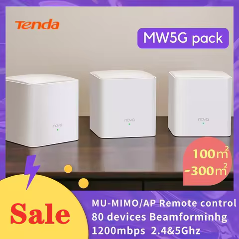 Tenda Mesh WiFi Router AC1200 2.4&5Ghz MW5G 1200mbps Nova Mesh Router Up to 6000 Sq.ft Tenda Global 