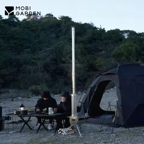 MOBI GARDEN Firewood Stove Chimney Pipe 6.3x36.2Cm Extendable 304 Stainless Steel Exhaust Pipe Campi