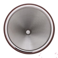 AULORA3N Pour Over Coffee Dripper, Permanent Cone Dripper Rubber Loop Reusable Coffee Filter, Silver