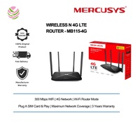 Mercusys 300 Mbps Wireless N 4G LTE Router Build-In 150Mbps 4G LTE Modem - MB115-4G