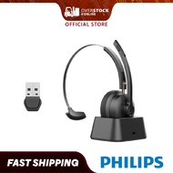 PHILIPS SHM3108 Wireless Mono Headset with Bluetooth 5.3, Noise Reduction Mic, Type-C Plug &amp; 48h Playing Time