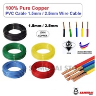 Samurai Store - (1 Meter)100% Pure Copper Million PVC Cable 1.5mm/2.5mm Wire Cable / /Electrical Kabel PVC Bersalut