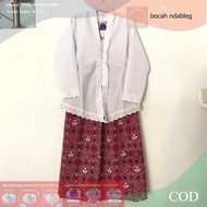 Paket Hemat Setelan Kebaya Anak Putih Merah kerudung kaos kaki Seragam Sekolah TK SD Pakaian Baju Ad