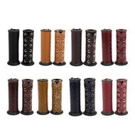 [whfashionkk] Motorcycle PU Leather Handlebar Grip Cover Compatible with 22mm 7/8 inch to 25mm 1 inc