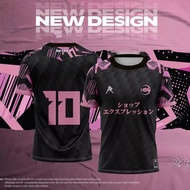 Men's Women's New Print Black-pink Powder Retro Collar Short Sleeves Murah Viral Football Jersey Custom Name and Number Sublimation Polo Shirt Baju Raya Lelaki Perempuan