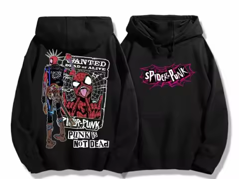 Marvel New Spider-Man Printed Loose Men's Universe Crossing Punk Spider-Man Hoodie Autumn Jacket