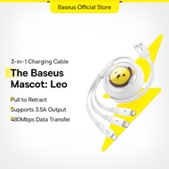 Baseus Leo Retractable Charging Cable 3 in 1 USB to M+L+C 3.5A Fast Charging Data Core
