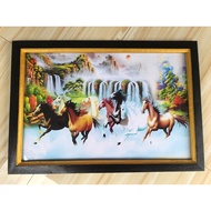 Horse picture wall decoration plus frame 35x53cm