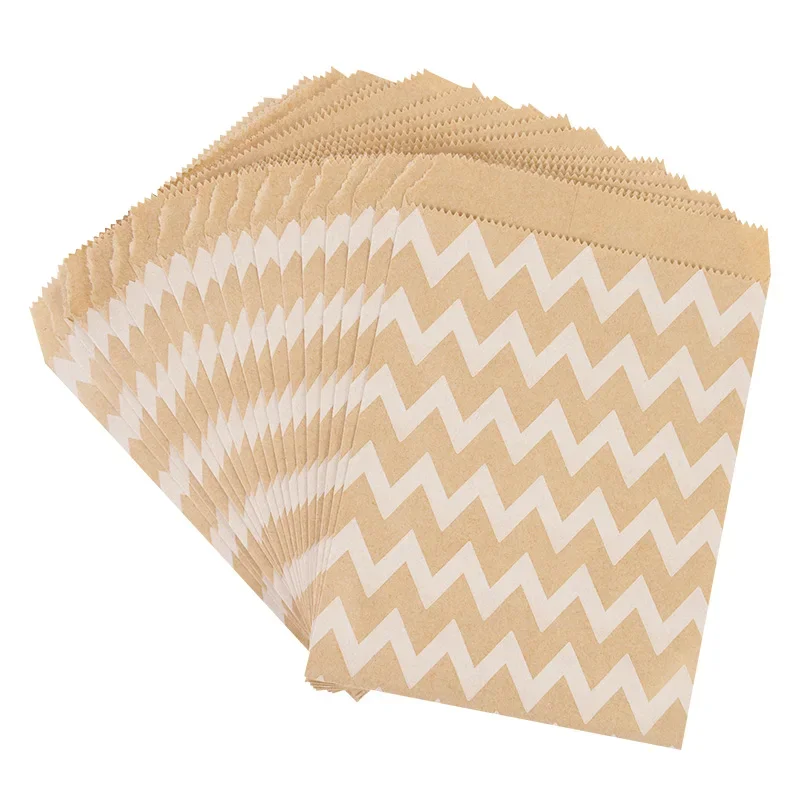 50Pcs 13x18cm Thank You Kraft Paper Candy Bags Wedding Favors Biscuit Packaging Bag For Guest Birthd