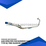 AUN Open Pipe for Raider150 tube type w/ free silencer (51mm)