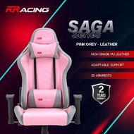 RRACING (by ARMORIG) - Ergonomic Leather Gaming Chair Office Kerusi - PINK GREY
