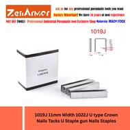 1019J 11mm Width 1022J U type Crown Nails Tacks U Stapler gun Nails Staples