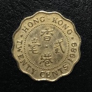 6香港貳毫 1989年 女王頭二毫 香港舊版錢幣 黃銅 硬幣 $3