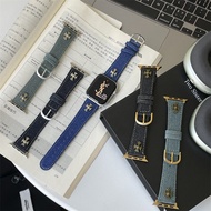 Suitable for Apple iWatch S10th Generation Denim Watch Strap Apple Watch9/8/7/6 Generation Universal