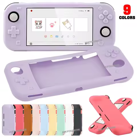 Taro Purple For Switch Lite Silicone Case All-Inclusive Soft TPU Protective Cover Shell w Ergonomic 