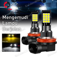 2Pcs Lampu LED Putih H11 Dua Warna untuk Headlight Fog lamp Lampu Kabut LED Untuk Mobil Lampu Hari L