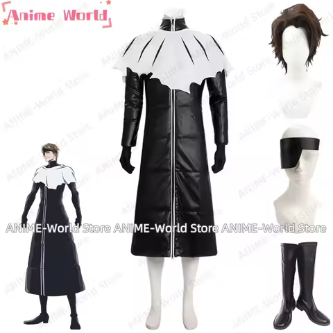 《Custom Size》Anime Thousand Year Blood War Sosuke Aizen Cosplay Costume Mask Party Christmas Hallowe