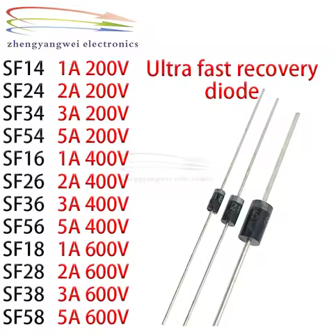 20pcs SF14 SF24 SF34 SF54 SF16 SF26 SF36 SF56 SF18 SF28 SF38 SF58 200V 400V 600V 1A 2A 3A 5A Ultra F