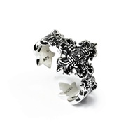 C.H Silver Plated Distressed Retro Hip Hop Index Finger Ring Ring