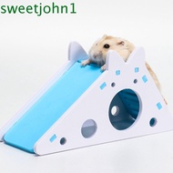 SWEETJOHN Hamster House Wooden Breathable Hamster Slide Hamster Hideout Exercise Toy Hut Sleeping Nest